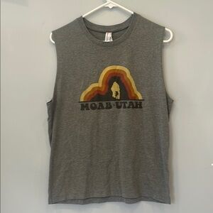 Gray Moab Utah Sleeveless Mens Tee large